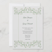 Vine Heart Trellis Light Grey Wedding Invitation (Voorkant)