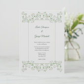 Vine Heart Trellis Light Grey Wedding Invitation (Staand voorkant)