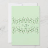 Vine Heart Trellis Mint Green Wedding Invitation (Achterkant)
