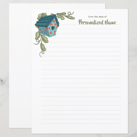 Vine-kussed Retreat Lined Paper Sheet (Voorkant / Achterkant)