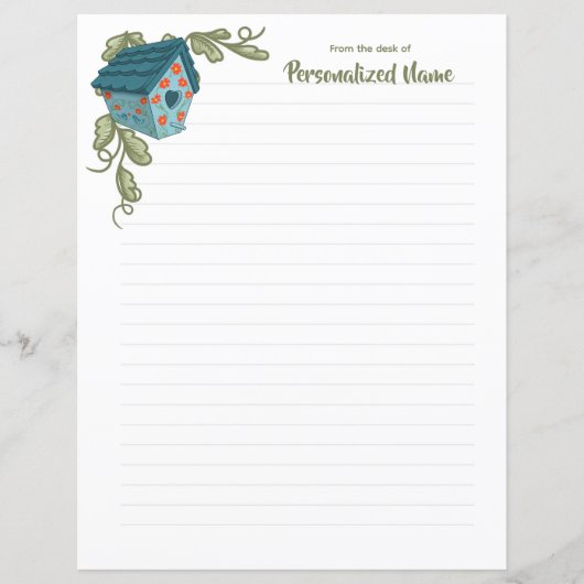 Vine-kussed Retreat Lined Paper Sheet (Voorkant)