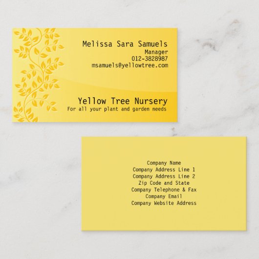 Vine Leave Natuur Visitekaartje (Voorkant / Achterkant)