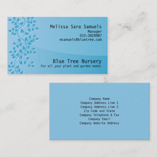 Vine Leave Natuur Visitekaartje (Voorkant / Achterkant)