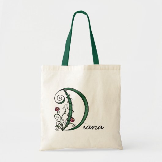 "Vine Letter D"-tas Tote Bag (Voorkant)