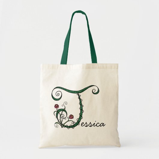 "Vine Letter J" Bag Tote Bag (Voorkant)