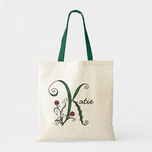 "Vine Letter K"-tas Tote Bag (Voorkant)