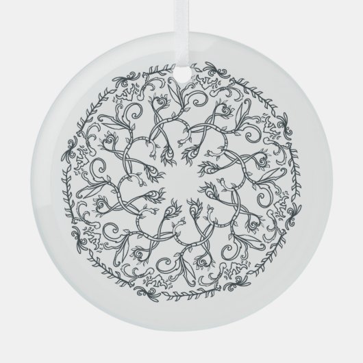 Vine Mandala Glass Ornament (Voorkant)