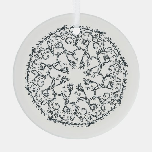 Vine Mandala Glass Ornament (Achterkant)