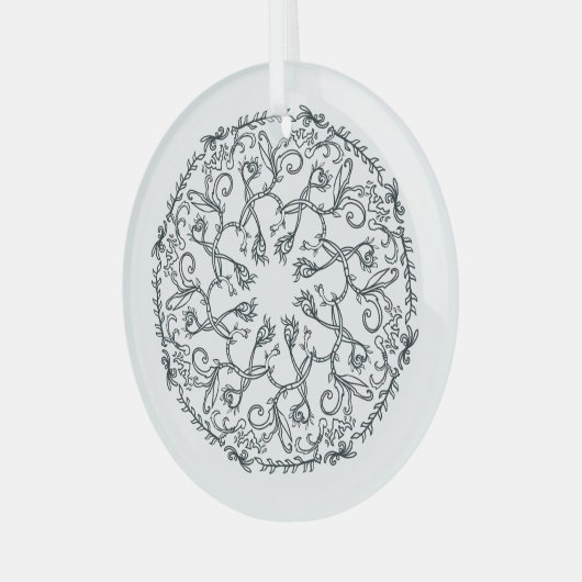 Vine Mandala Glass Ornament (Voorkant links)