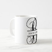 Vine Monogram koffie-Mok, gesplitst Letter-Monogra Koffiemok (Voorkant links)