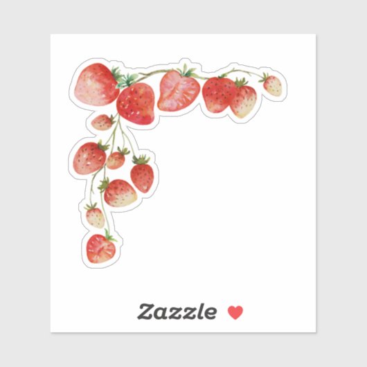Vine of Red Strawberries  Sticker (Vel)