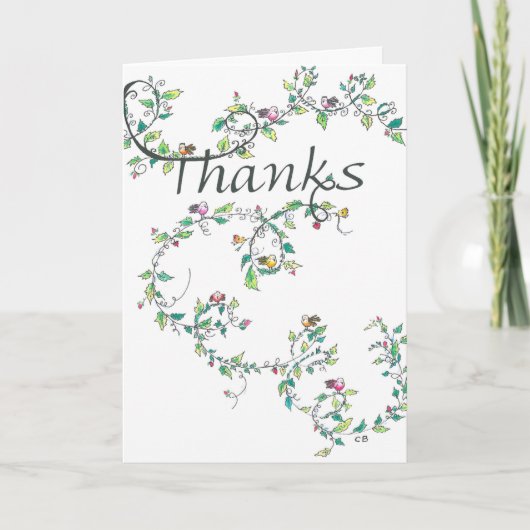 "Vine" Thank You Card Bedankkaart (Voorkant)