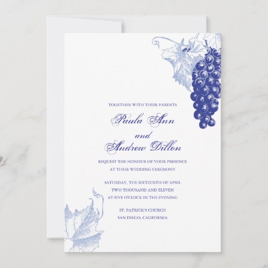 Vine Wedding Uitnodiging (Voorkant)