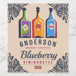 Vineger flessen fruit of kruiden gearomatiseerd vi wijn etiket