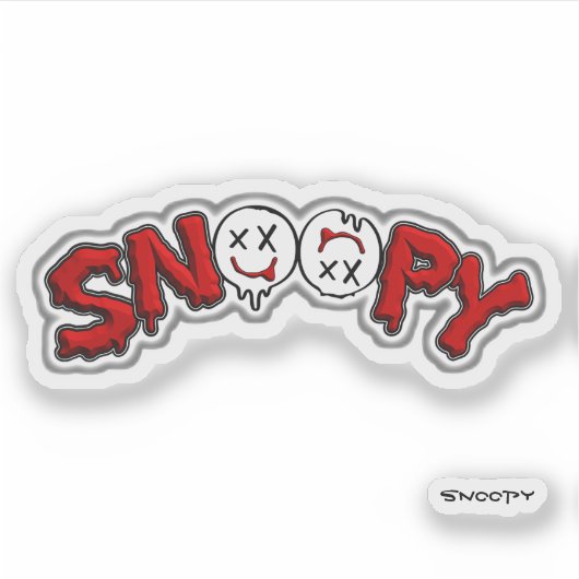 Vinel SnOOpY Moto sticker White B (Voorkant)