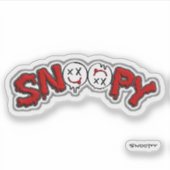 Vinel SnOOpY Moto sticker White B (Voorkant)