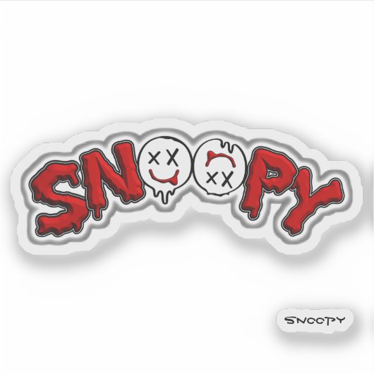 Vinel SnOOpY Moto sticker White B (Voorkant)