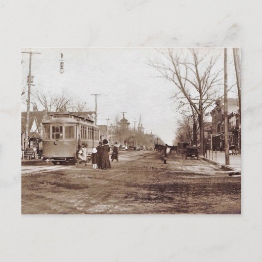 Vineland NJ, Landis Ave, Trolley, Scene, c1910 Briefkaart (Voorkant)