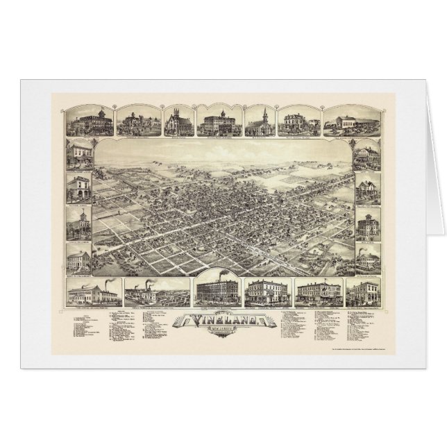 Vineland, NJ Panoramic Map - 1885 (Voorkant Horizontaal)