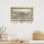 Vineland, NJ Panoramic Map - 1885 Poster (Keuken)