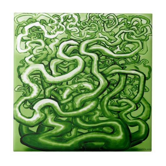 Vines GREEN Tegeltje (Voorkant)