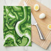 Vines GREEN Theedoek (Quarter Fold)