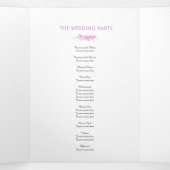 Vines indigo paarse roze waterverf bruiloft drieluik programma (Binnenkant midden)