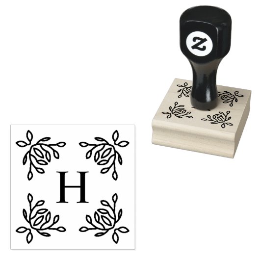 Vines monogram rubberstempel (Gestempeld)