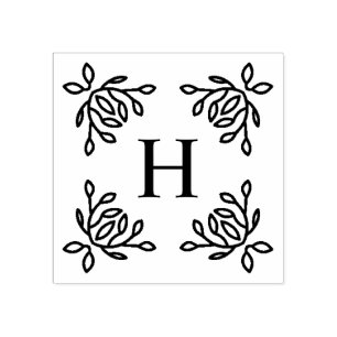 Vines monogram rubberstempel