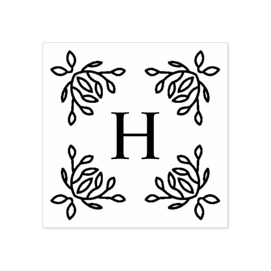 Vines monogram rubberstempel (Afrduk)