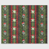 Vines O' Death Christmas Skull Skelet Santa Hat Cadeaupapier (Vlak)