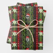 Vines O' Death Christmas Skull Skelet Santa Hat Inpakpapier Vel (In situ)