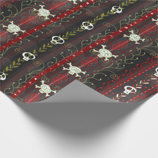 Vines O' Death Samhain Halloween Kerstschedel Cadeaupapier (Hoek)
