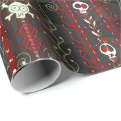 Vines O' Death Samhain Halloween Kerstschedel Cadeaupapier (Rol Hoek)