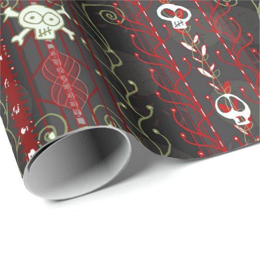 Vines O' Death Samhain Halloween Kerstschedel Cadeaupapier (Rol Hoek)