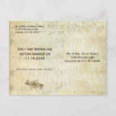 Vineyard Art Nouveau Peacock Birds Save the Date Aankondigingskaart (Achterkant)