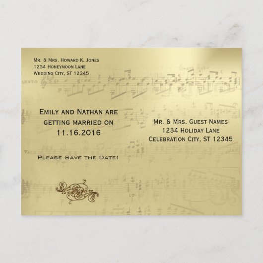 Vineyard Art Nouveau Peacock Birds Save the Date Aankondigingskaart (Achterkant)