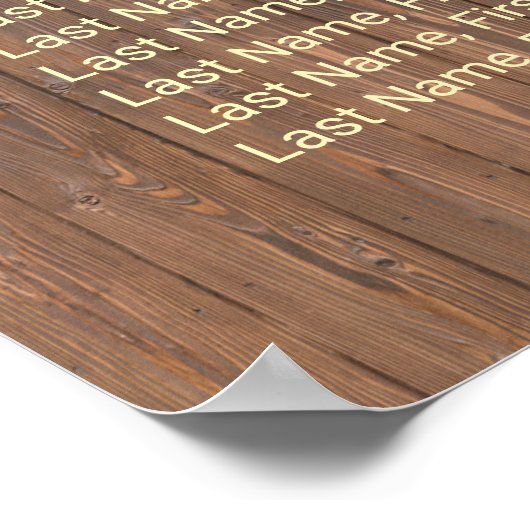 Vineyard Barrel Wedding Seating Chart 160 gasten Poster (Hoek)