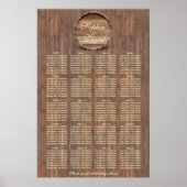 Vineyard Barrel Wedding Seating Chart 160 gasten Poster (Voorkant)