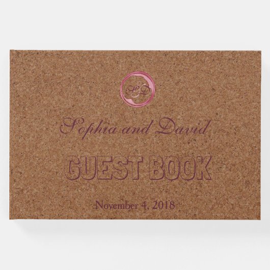 Vineyard Cork Stains Red Wine Weddenschap Gastenboek (Voorkant)