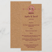 Vineyard Cork Stains Red Wine Wedding Menu (Voorkant / Achterkant)