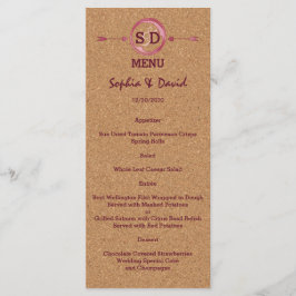 Vineyard Cork Stains Red Wine Wedding Menu