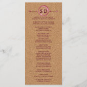 Vineyard Cork Stains Red Wine Wedding Menu (Achterkant)