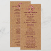 Vineyard Cork Stains Red Wine Wedding Menu (Voorkant / Achterkant)