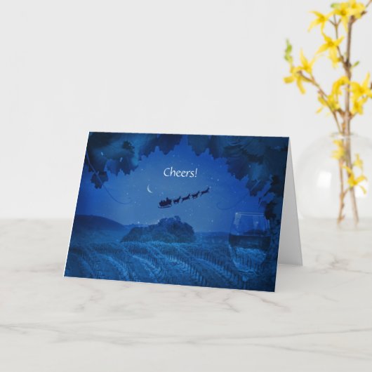 Vineyard Cute Santa Kaart (Gele Bloem)