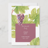 Vineyard Destination Bachelorette Party Invitation Kaart (Voorkant)