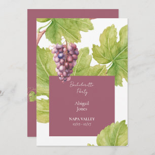 Vineyard Destination Bachelorette Party Invitation Kaart