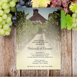 Vineyard en Red Barn Wedding Shower Kaart