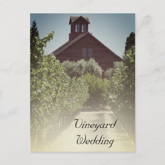 Vineyard en Rustic Barn Wedding Save the Date Aankondigingskaart (Voorkant)