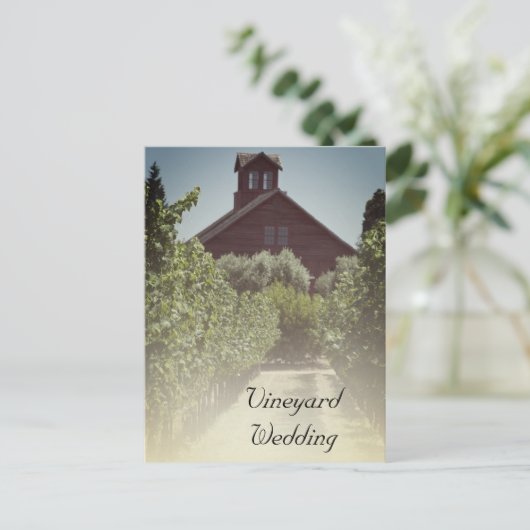 Vineyard en Rustic Barn Wedding Save the Date Aankondigingskaart (Staand voorkant)